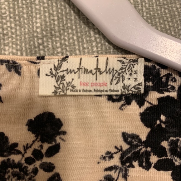 Free People Printed Turnt Bodysuit in Cream - Picture 6 of 7